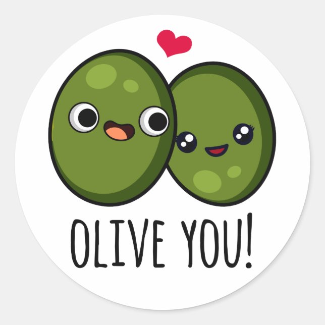 Adesivo Olive You Engraçado Love Pun (Frente)