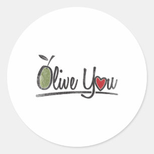 Adesivo Olive You - Love Pun