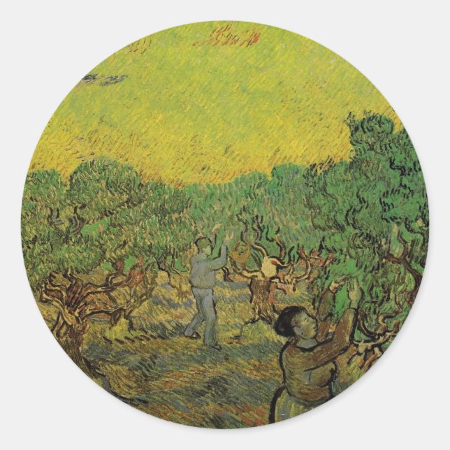 Adesivo Oliveira com Figuras Colhendo, Vincent van Gogh (Frente)