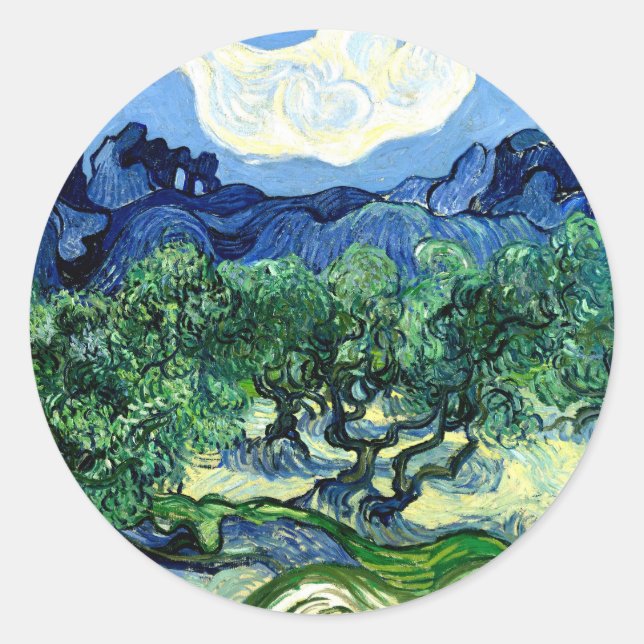 Adesivo Oliveiras com Alpilles (1889) Van Gogh de Belas Ar (Frente)