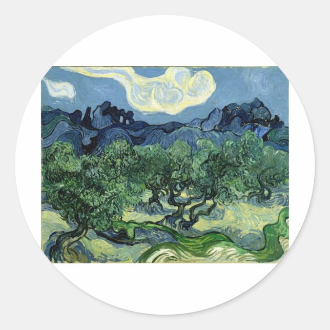 Adesivo Oliveiras de Vincent van Gogh (1889) (Frente)