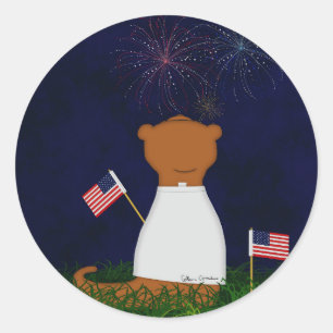 Adesivo Oliver A Lontra Assistindo Fogos de Artifício