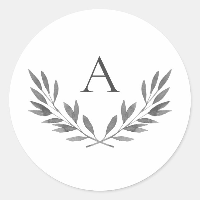 Adesivo Olivia Elegant Cinza Monograma Sticker (Frente)