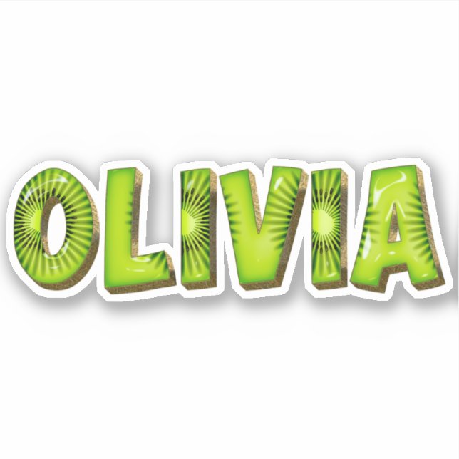 Adesivo Olivia Name Kiwi Design Aufkleber Sticker (Frente)