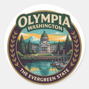 Adesivo Olympia Capital do Pacífico Noroeste de Washington