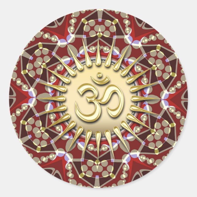 Adesivo OM AUM Dourada Terthy Mandala Meditação Yoga Stick (Frente)
