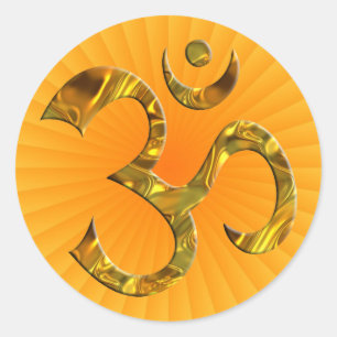 Adesivo OM / AUM - DOURADO Brilho amarelo