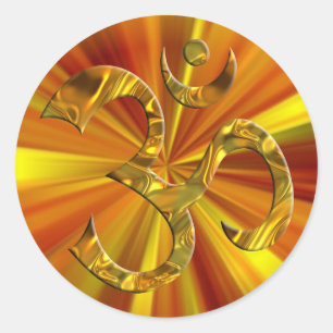 Adesivo OM / AUM - DOURADO zoom amarelo