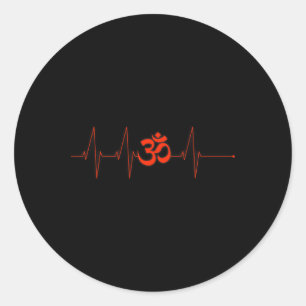 Adesivo Om Batida Cardíaca Engraçado Sagrado Ohm Yoga Medi