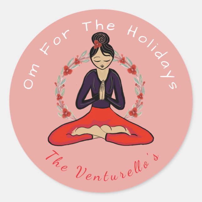 Adesivo Om For The Holidays Yoga Sticker (Frente)