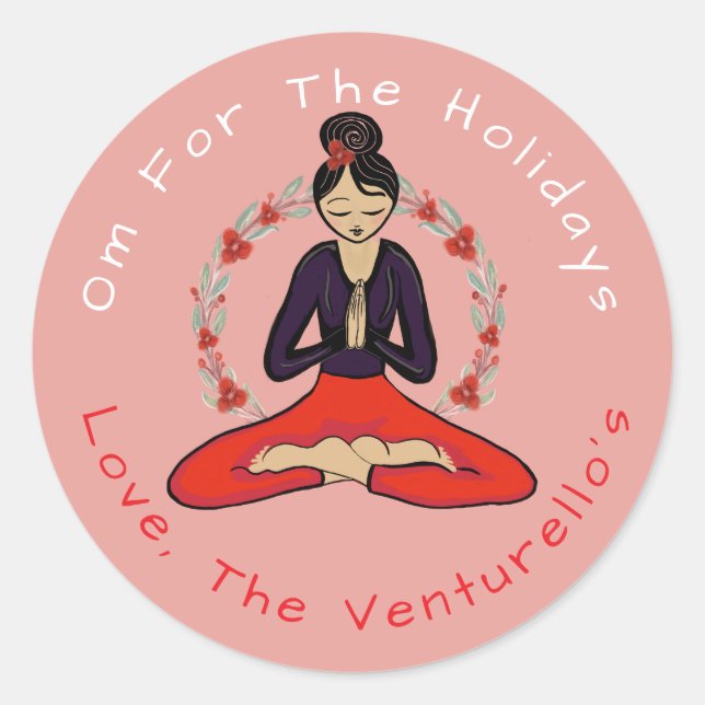 Adesivo Om For The Holidays Yoga Sticker (Frente)