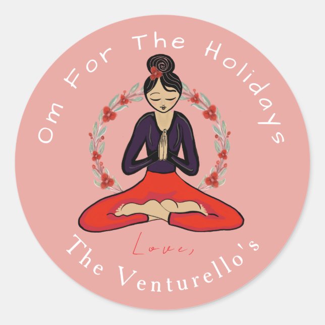 Adesivo Om For The Holidays Yoga Sticker (Frente)