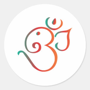 Adesivo OM-ganpati-verde-alaranjado