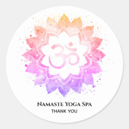 Adesivo *~* OM Lotus Mandala Símbolo Aum Espiritual Flor