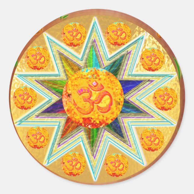 Adesivo OM Mantra : CHANT Loud GAYATRI, em Heart SAVITRI (Frente)