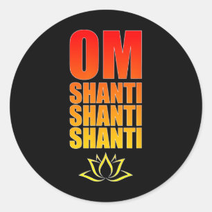 Adesivo Om Shanti Shanti Shanti. Om Paz em sânscrito Yoga