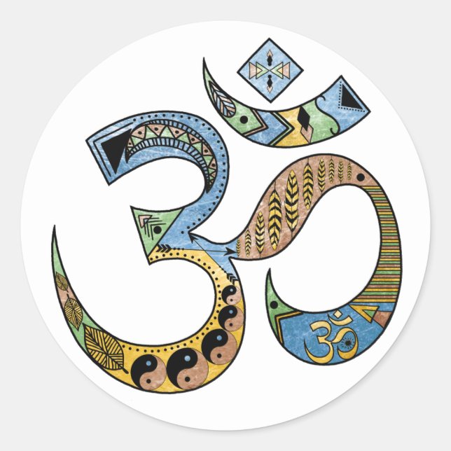 Adesivo OM - Símbolo Round Sticker, brilhante (Frente)