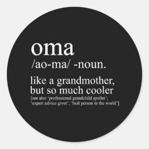 Adesivo Oma Definition Engraçado Vovó Mulher Dia de as mãe
