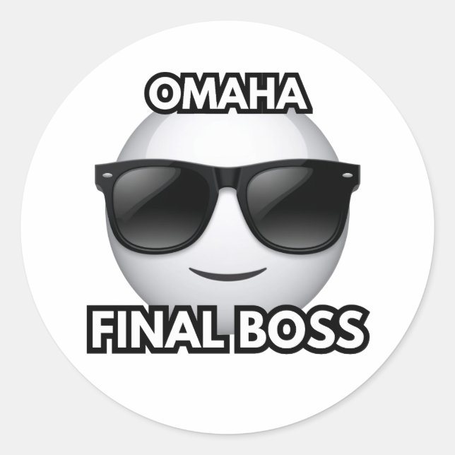 Adesivo Omaha Final Boss Cool Emoji Sticker (Frente)