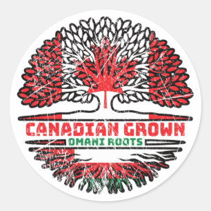 Adesivo Oman Omani Canada Tree Roots Flag