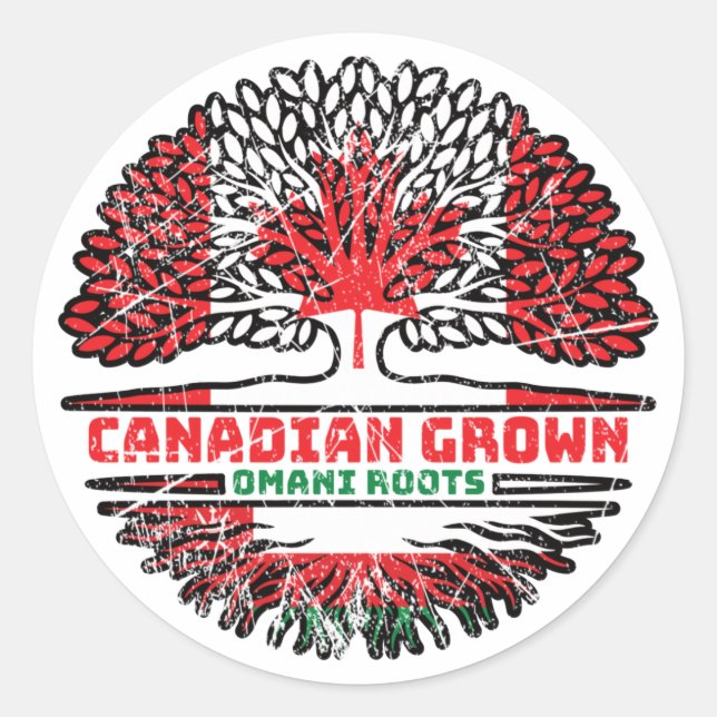 Adesivo Oman Omani Canada Tree Roots Flag (Frente)