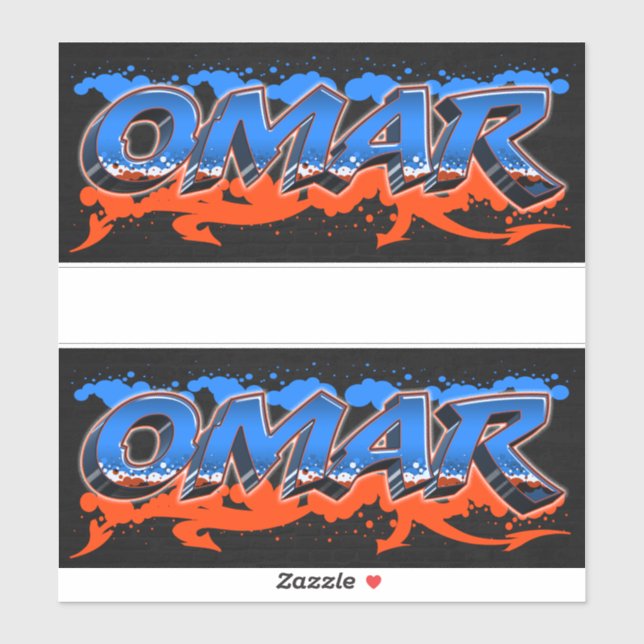 Adesivo Omar Vorname Name Graffiti Aufkleber Sticker (Folha)