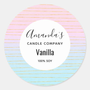 Adesivo Ombre Azul Rosa com Linhas Douradas Velas Comercia