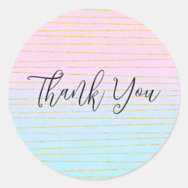 Adesivo Ombro Azul Rosa com Linhas Douradas Obrigado