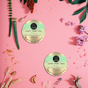 Adesivo Ombro do logotipo do obrigado feito em verde Doura