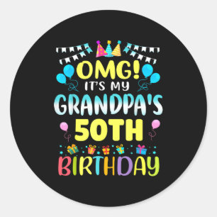 Adesivo Omg É o 50º Aniversário do Meu Avô Doce 50 Anos O