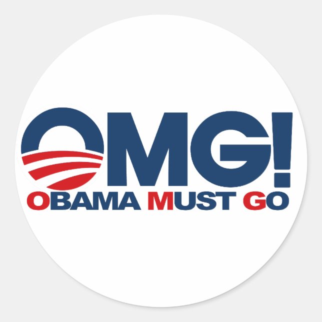 Adesivo OMG! Obama Deve Ir (Frente)
