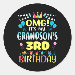 Adesivo Omg São Os Meus Avós aniversário de 3 anos Doce 3 