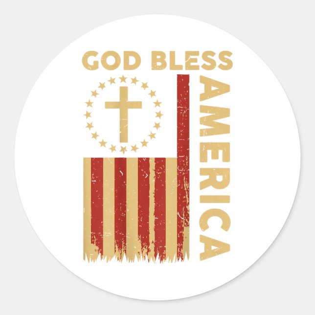 Adesivo On Back God Bless America Patriotic Christian Fait (Frente)