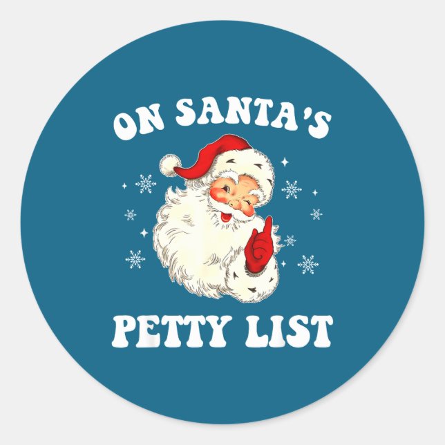 Adesivo On Santa's Petty List Santa Christmas Xmas Holiday (Frente)