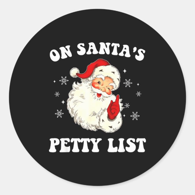 Adesivo On Santa's Petty List Santa Christmas Xmas Holiday (Frente)
