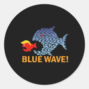 Adesivo Onda Azul 2024 Engraçado Peixe Grande Come Peixe P