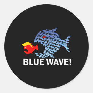 Adesivo Onda Azul 2024 Peixes Engraçados Comem Pequeno Tru