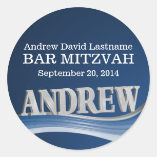 Adesivo Onda Azul de Aço com Nome