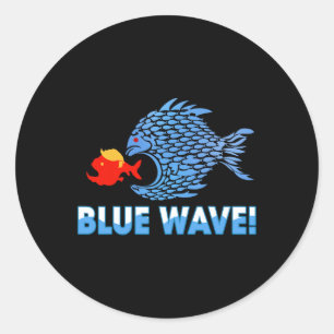 Adesivo Onda Azul Engraçado 2024 Peixes Grandes Comem Pequ