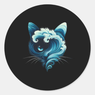 Adesivo Onda Azul Vintage De Gatas De Gato Gatos Azuis Ond