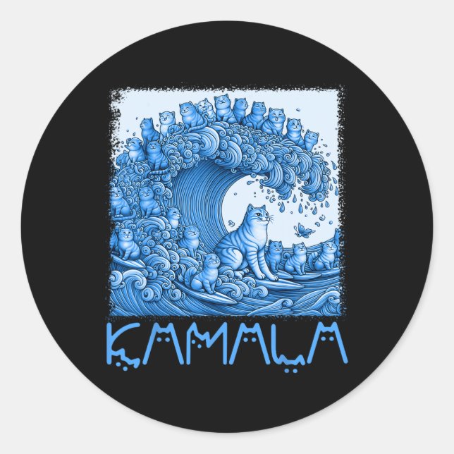 Adesivo Onda Blue Cats Para Kamala 2024 (Frente)