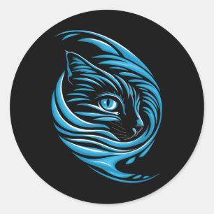 Adesivo Onda De Gato Azul Para Kamala 47 Gato Engraçado La
