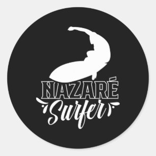 Adesivo Onda de Surfista de Nazaré Surfando Surf