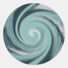Adesivo Onda Espiral do Oceano Verde Azul