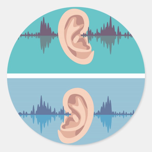 Adesivo Onda sonora através do ouvido humano (Frente)