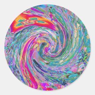 Adesivo Ondas de Cores Psicodélicas Florais Abstratas em A