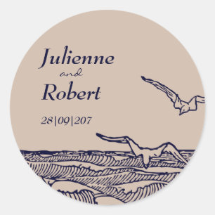 Adesivo Ondas de oceano rústicas da praia que Wedding a