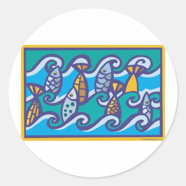 Adesivo Ondas de peixes (Frente)