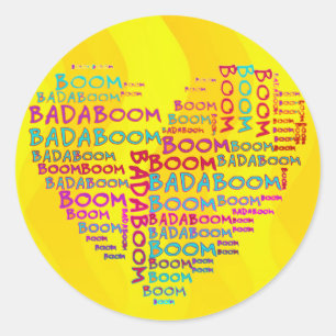 Adesivo Ondas do amarelo de Badaboom do coração