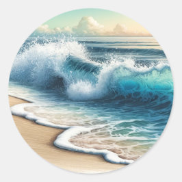 Adesivo Ondas do Oceano em Colisão Casamento Rústico na Pr